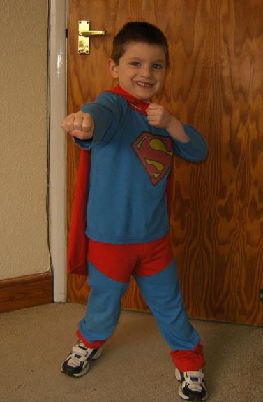 [Look! Up in the sky! Is it a bird? Is it a plane? No! It's Super-Tom!]