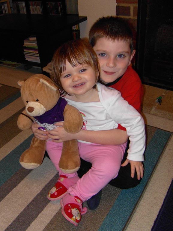 [Cuddles with Emma and Bessie Bear]