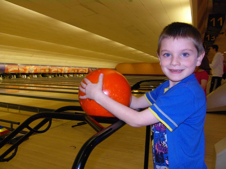 [Getting ready to bowl a strike]